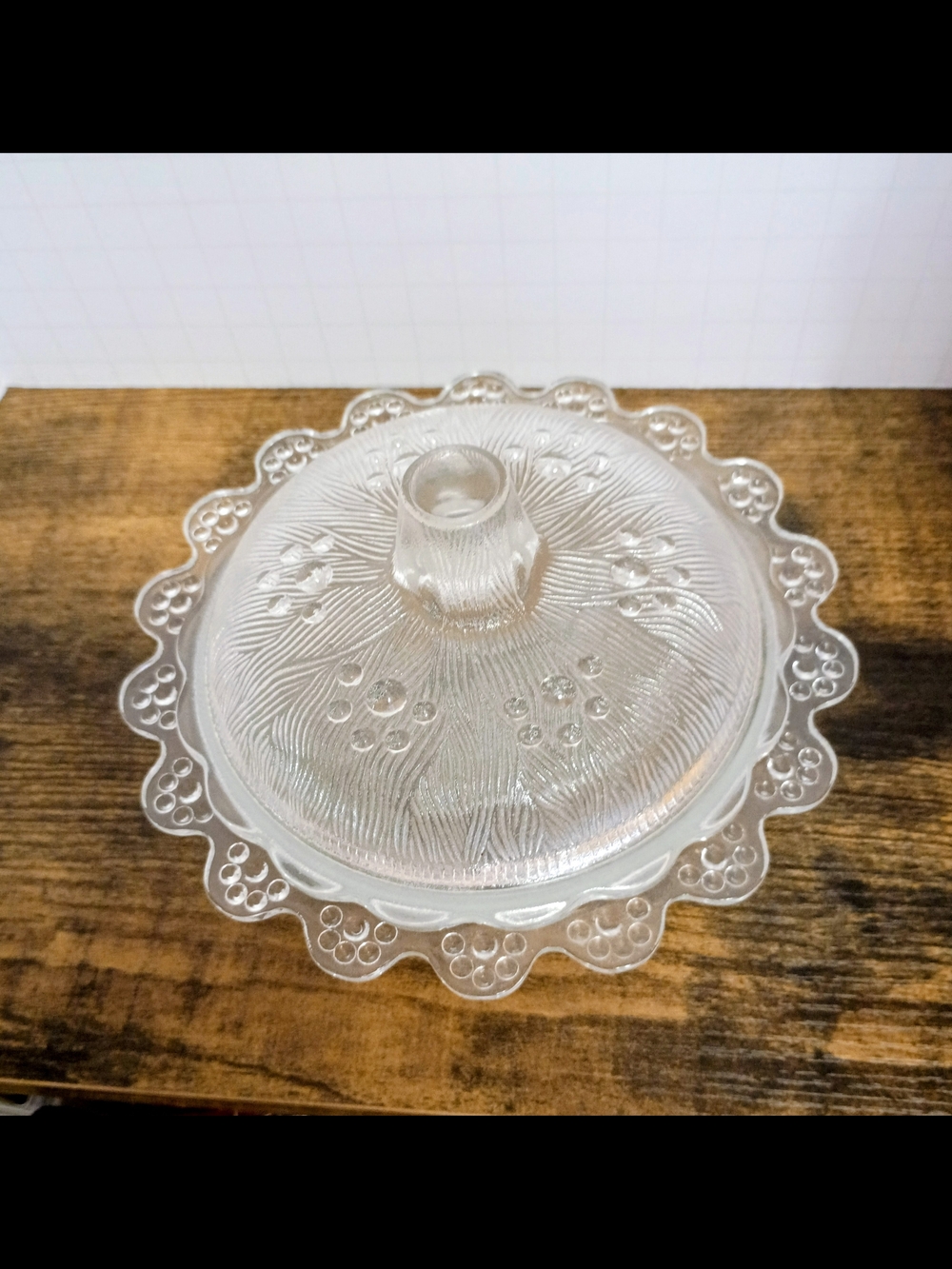 Clear Pressed Glass Covered Candy/Butter Dish